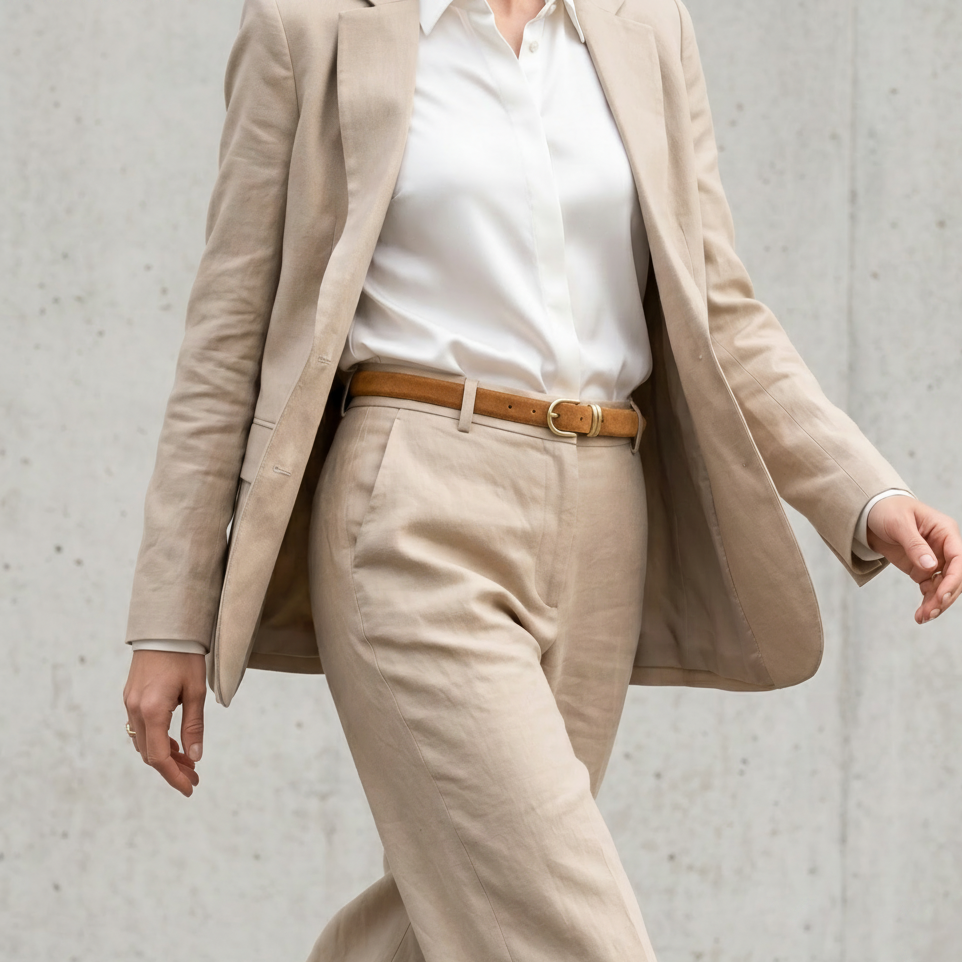 Damen Wildledergürtel „Leni" in Caramel – 2,5 cm, hochwertiges Veloursleder