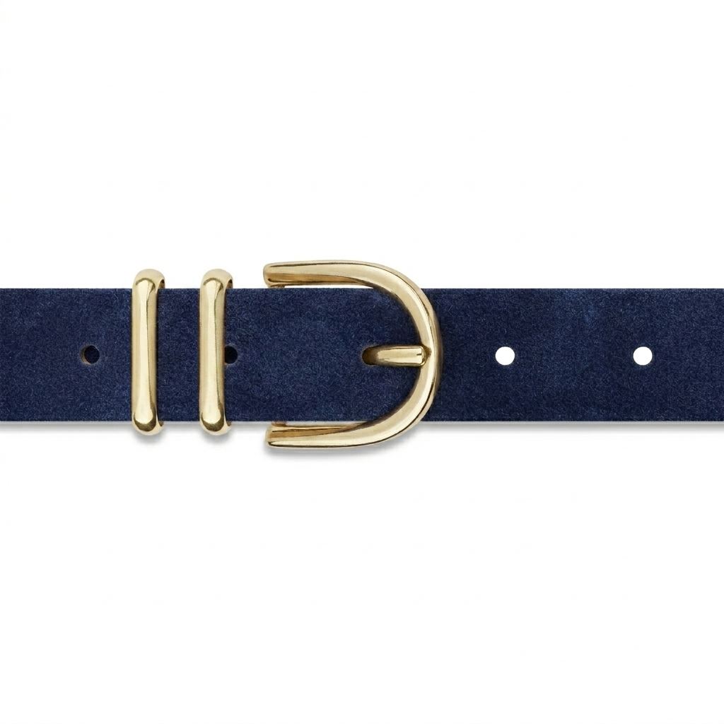 Damen Wildledergürtel „Leni" in Dunkelblau – 2,5 cm, hochwertiges Veloursleder
