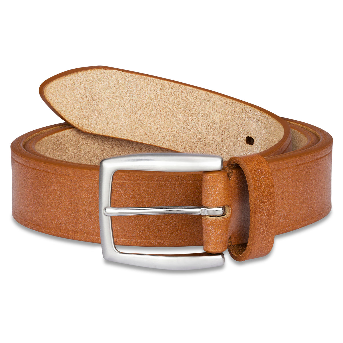 Exklusiver Bridle-Ledergürtel „William“ in Cognac – 3,5 cm, Eichenrindleder von J. & F.J. Baker